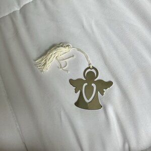 2.5" Silver Nickel Plated Angel Engravable‎ Bookmark White Tassel Holiday